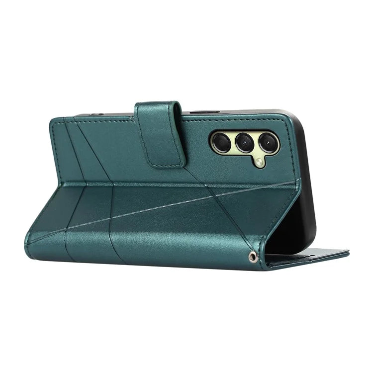 DF-06 For Samsung Galaxy A16 5G Phone Case Line Imprint Leather Wallet Cover