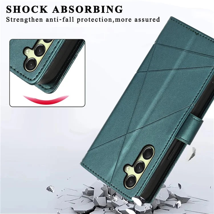 DF-06 For Samsung Galaxy A16 5G Phone Case Line Imprint Leather Wallet Cover