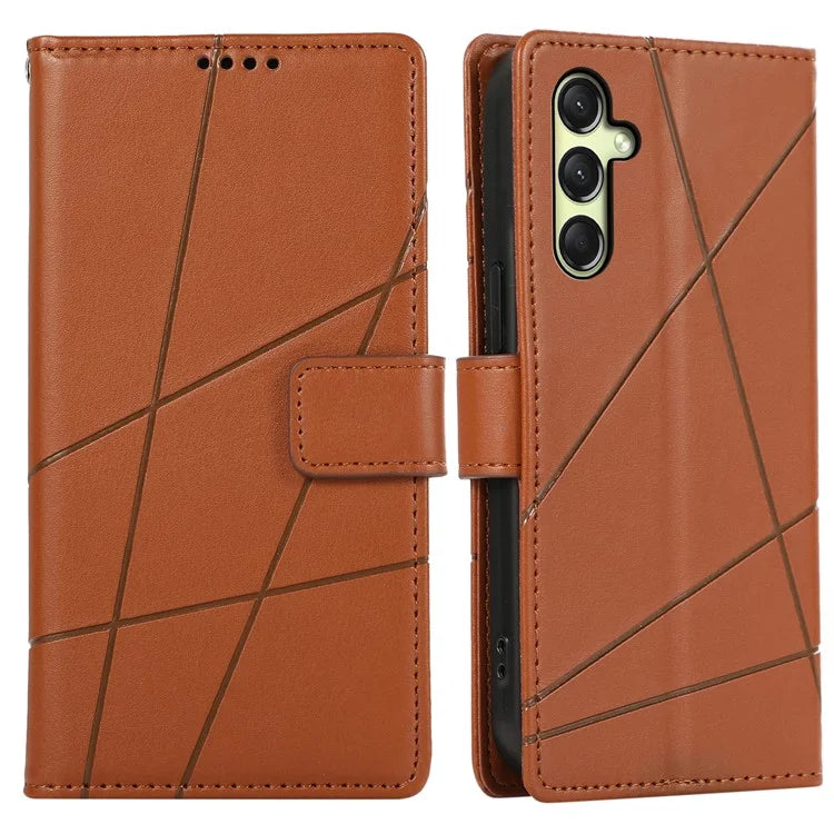 DF-06 For Samsung Galaxy A16 5G Phone Case Line Imprint Leather Wallet Cover