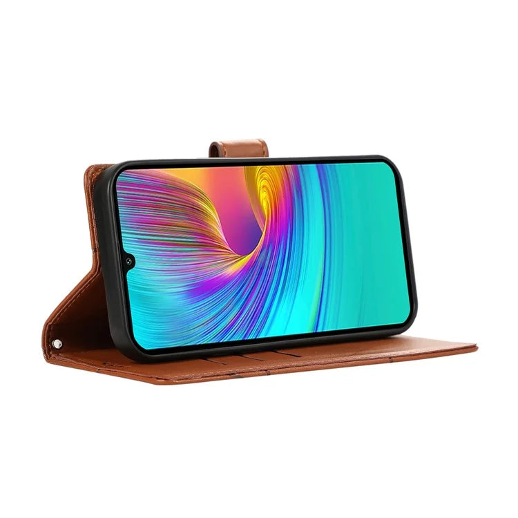 DF-06 For Samsung Galaxy A16 5G Phone Case Line Imprint Leather Wallet Cover