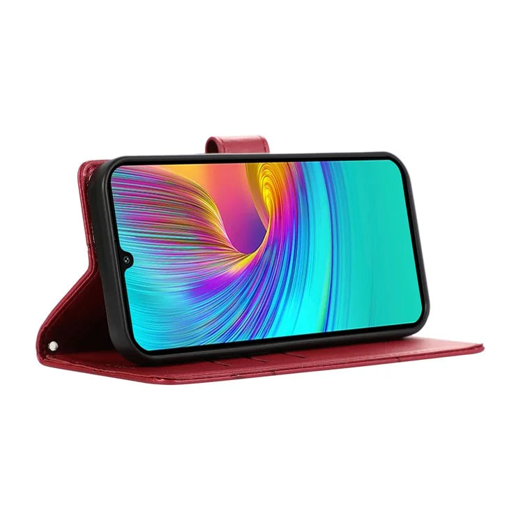 DF-06 For Samsung Galaxy A16 5G Phone Case Line Imprint Leather Wallet Cover