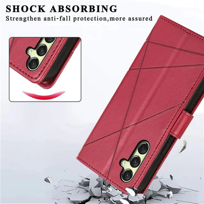 DF-06 For Samsung Galaxy A16 5G Phone Case Line Imprint Leather Wallet Cover