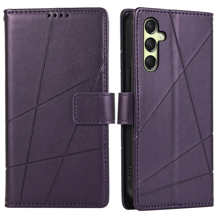 DF-06 For Samsung Galaxy A16 5G Phone Case Line Imprint Leather Wallet Cover