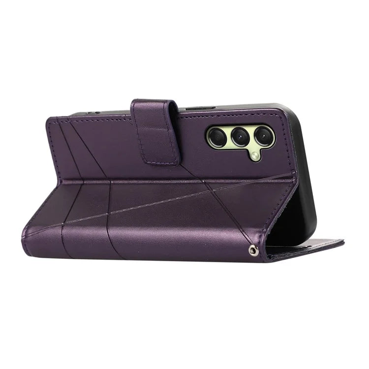 DF-06 For Samsung Galaxy A16 5G Phone Case Line Imprint Leather Wallet Cover