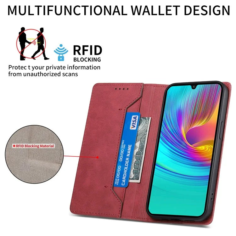 DF-05 For Samsung Galaxy A16 5G Wallet Case RFID Blocking PU Leather Phone Cover