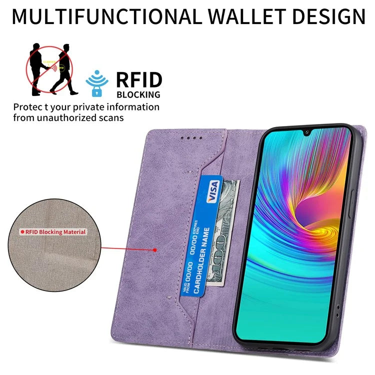 DF-05 For Samsung Galaxy A16 5G Wallet Case RFID Blocking PU Leather Phone Cover
