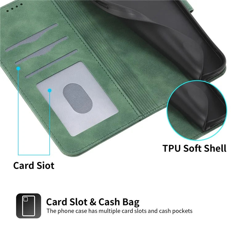 DIERFENG DF-03 For Samsung Galaxy A16 5G Leather Case Lines Imprint Wallet Phone Cover