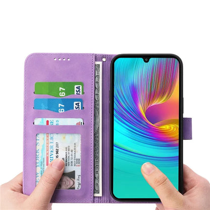 DIERFENG DF-03 For Samsung Galaxy A16 5G Leather Case Lines Imprint Wallet Phone Cover