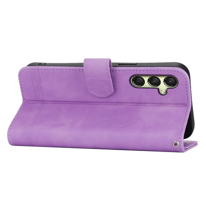 DIERFENG DF-03 For Samsung Galaxy A16 5G Leather Case Lines Imprint Wallet Phone Cover