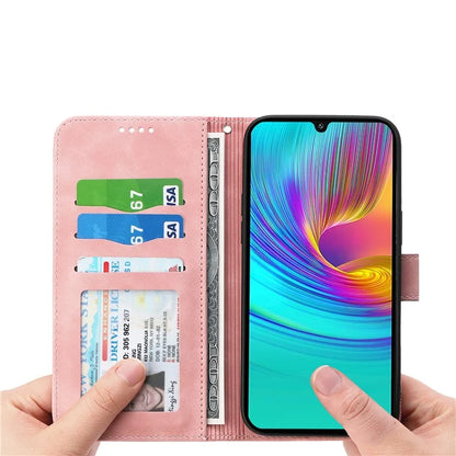 DIERFENG DF-03 For Samsung Galaxy A16 5G Leather Case Lines Imprint Wallet Phone Cover