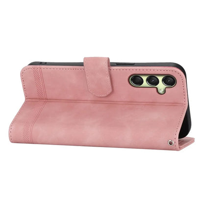 DIERFENG DF-03 For Samsung Galaxy A16 5G Leather Case Lines Imprint Wallet Phone Cover