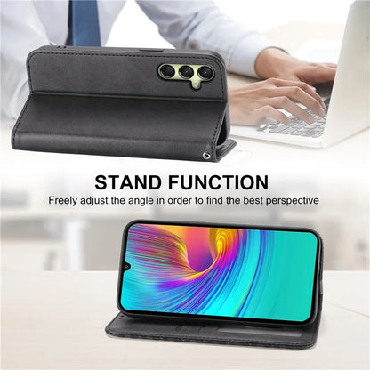 For Samsung Galaxy A16 5G Case Calf Texture PU Leather Phone Cover with Wallet