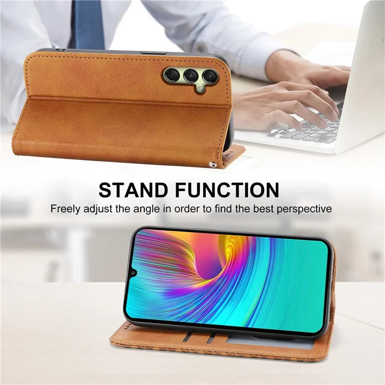 For Samsung Galaxy A16 5G Case Calf Texture PU Leather Phone Cover with Wallet