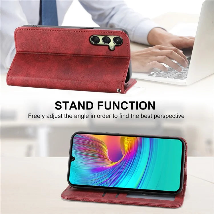 For Samsung Galaxy A16 5G Case Calf Texture PU Leather Phone Cover with Wallet