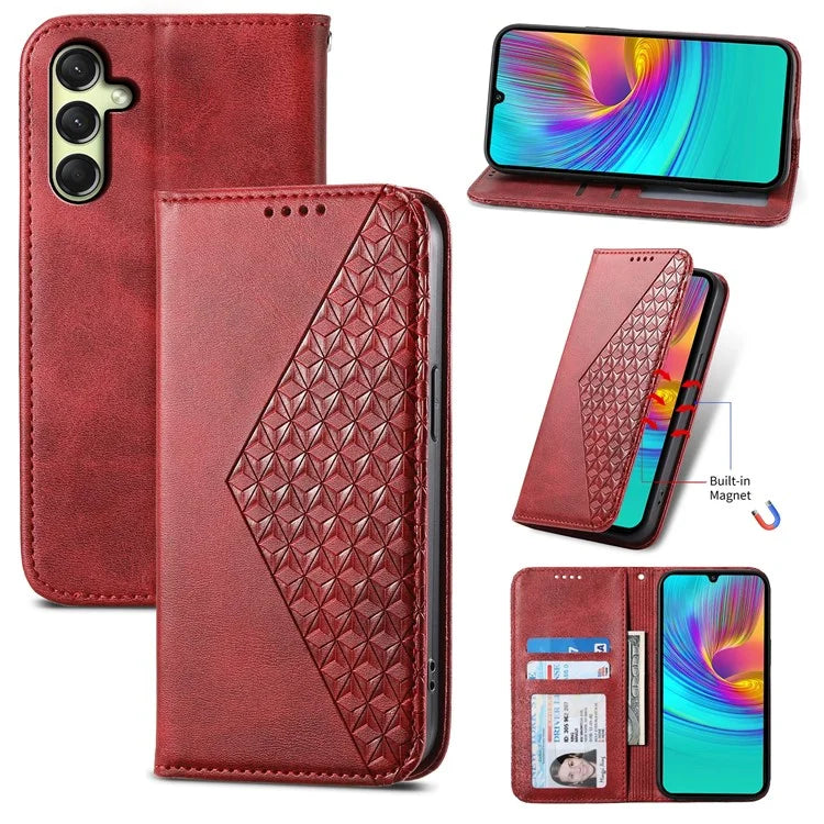 For Samsung Galaxy A16 5G Case Calf Texture PU Leather Phone Cover with Wallet