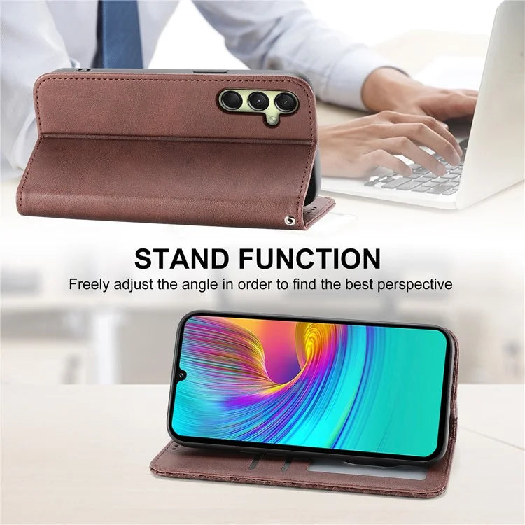 For Samsung Galaxy A16 5G Case Calf Texture PU Leather Phone Cover with Wallet