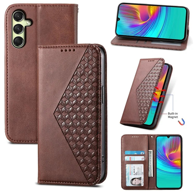 For Samsung Galaxy A16 5G Case Calf Texture PU Leather Phone Cover with Wallet