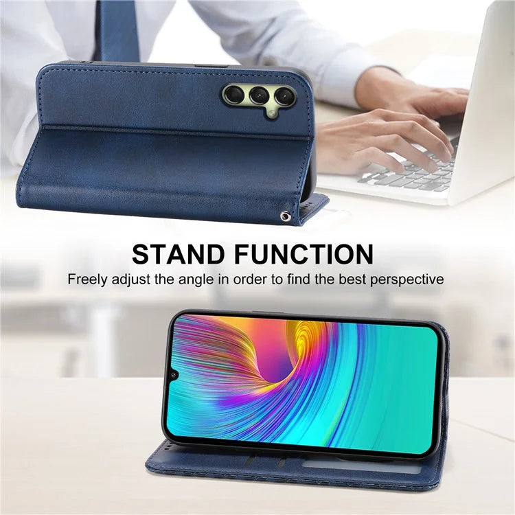 For Samsung Galaxy A16 5G Case Calf Texture PU Leather Phone Cover with Wallet