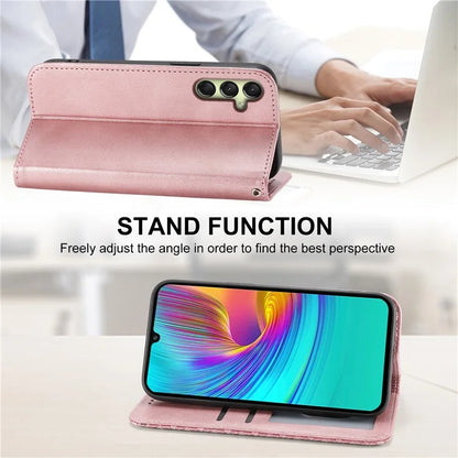 For Samsung Galaxy A16 5G Case Calf Texture PU Leather Phone Cover with Wallet