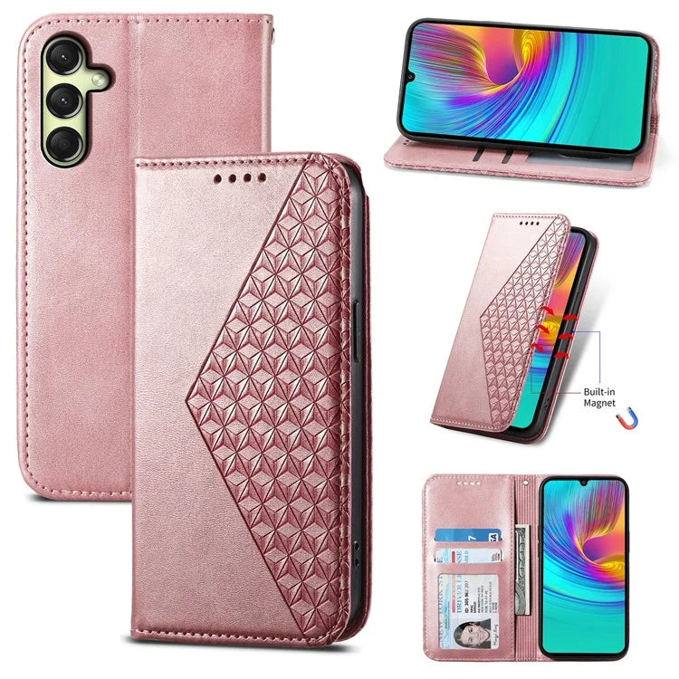 For Samsung Galaxy A16 5G Case Calf Texture PU Leather Phone Cover with Wallet