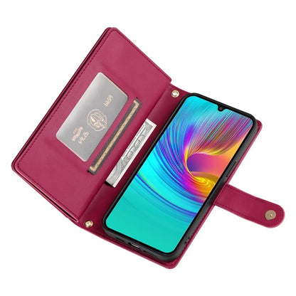 DF-011 For Samsung Galaxy A16 5G Case Zipper Pocket Wallet Leather Phone Cover with Straps