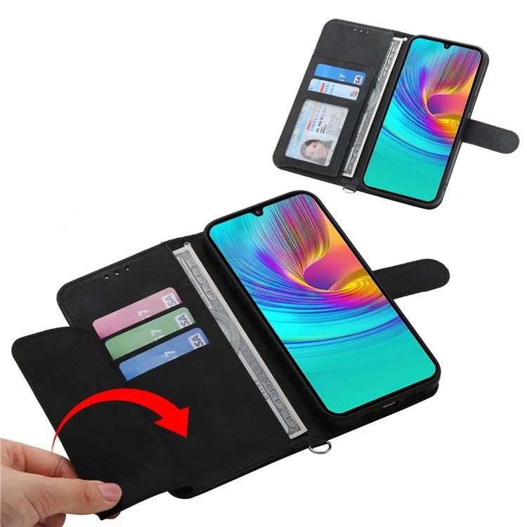 For Samsung Galaxy A16 5G Case Flower Pattern PU Leather Wallet Phone Cover with Strap