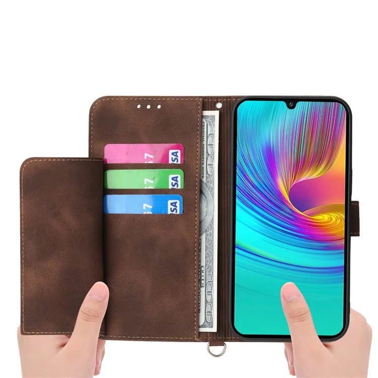 For Samsung Galaxy A16 5G Case Flower Pattern PU Leather Wallet Phone Cover with Strap