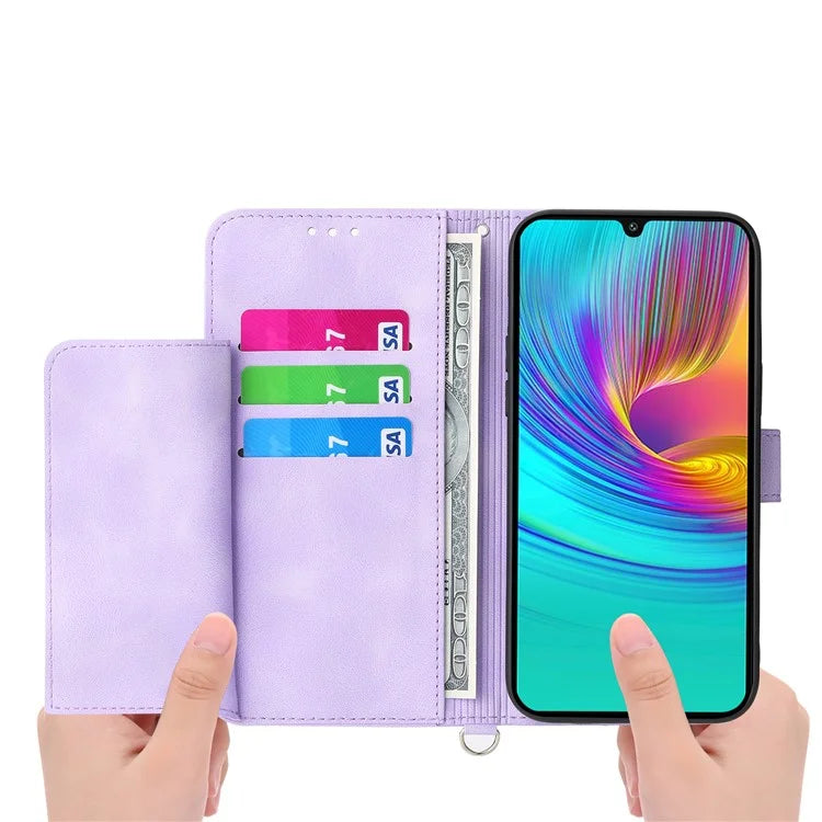 For Samsung Galaxy A16 5G Case Flower Pattern PU Leather Wallet Phone Cover with Strap