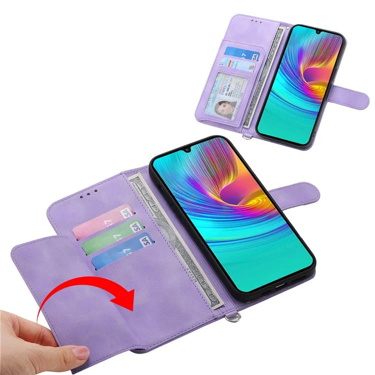 For Samsung Galaxy A16 5G Case Flower Pattern PU Leather Wallet Phone Cover with Strap