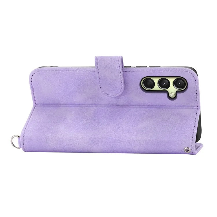 For Samsung Galaxy A16 5G Case Flower Pattern PU Leather Wallet Phone Cover with Strap