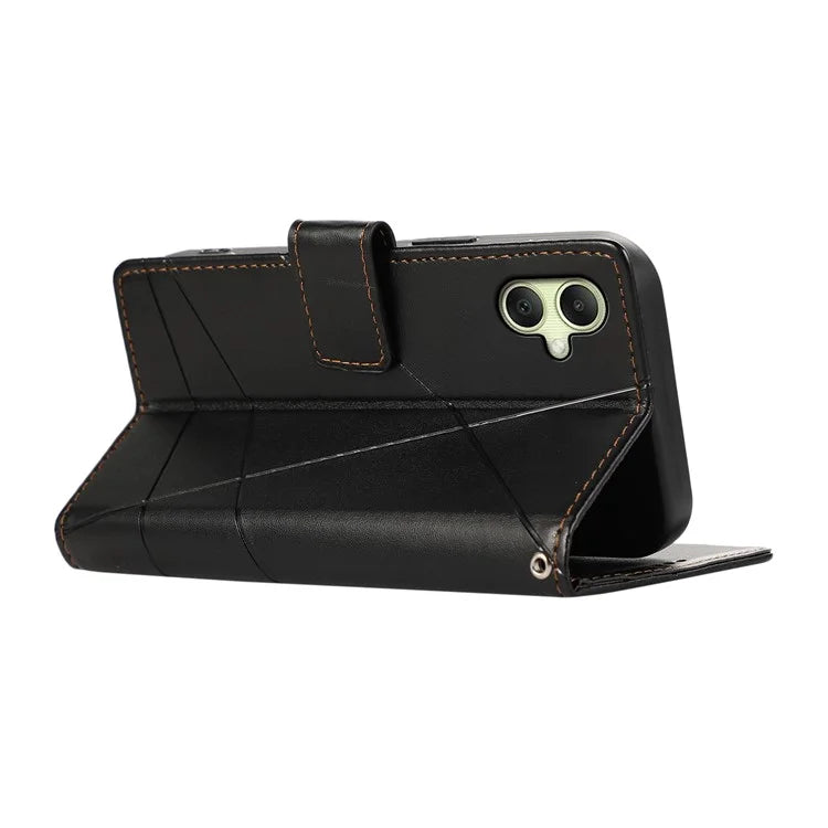 DF-06 For Samsung Galaxy A06 Phone Case Line Imprint Leather Wallet Cover