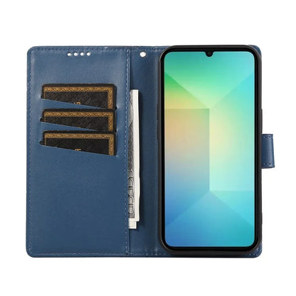 DF-06 For Samsung Galaxy A06 Phone Case Line Imprint Leather Wallet Cover