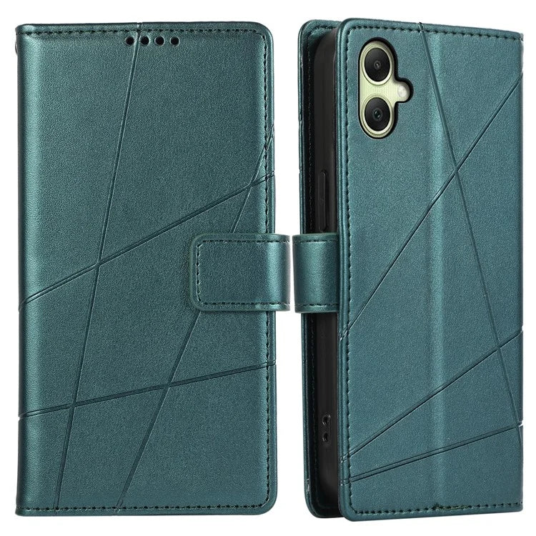 DF-06 For Samsung Galaxy A06 Phone Case Line Imprint Leather Wallet Cover
