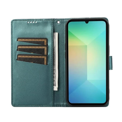 DF-06 For Samsung Galaxy A06 Phone Case Line Imprint Leather Wallet Cover