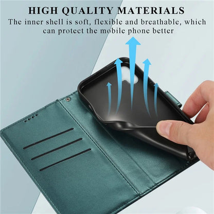 DF-06 For Samsung Galaxy A06 Phone Case Line Imprint Leather Wallet Cover
