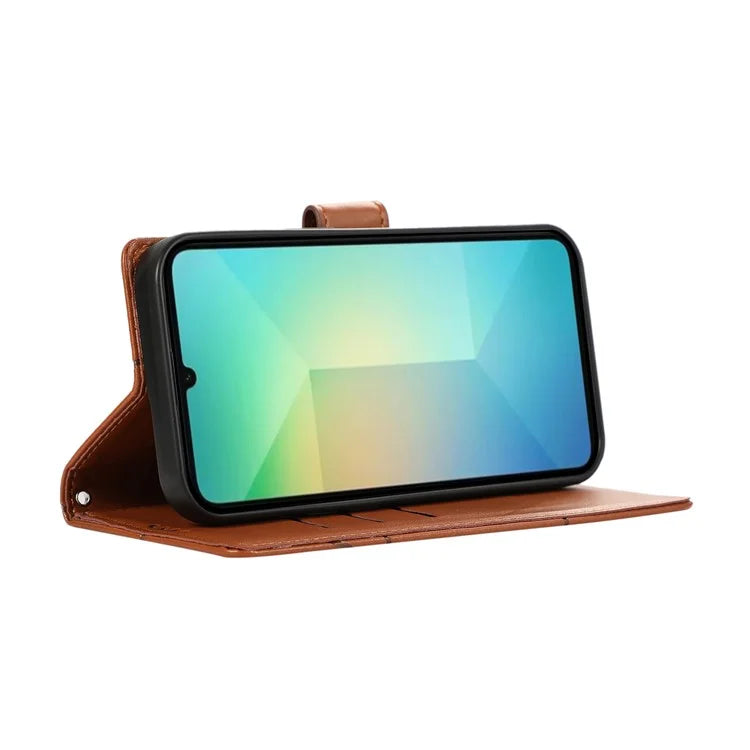 DF-06 For Samsung Galaxy A06 Phone Case Line Imprint Leather Wallet Cover