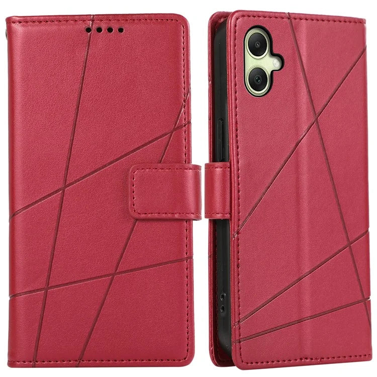 DF-06 For Samsung Galaxy A06 Phone Case Line Imprint Leather Wallet Cover