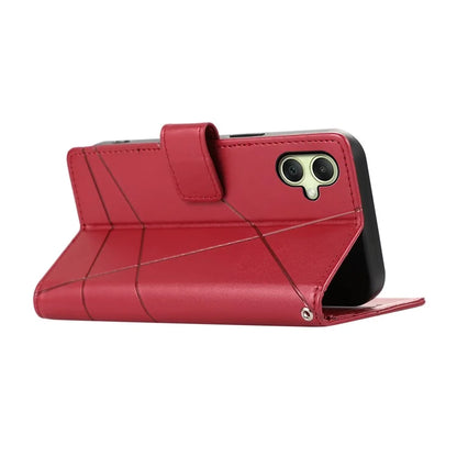 DF-06 For Samsung Galaxy A06 Phone Case Line Imprint Leather Wallet Cover