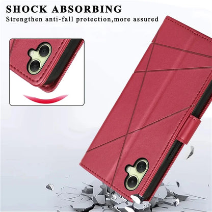 DF-06 For Samsung Galaxy A06 Phone Case Line Imprint Leather Wallet Cover