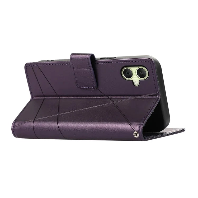 DF-06 For Samsung Galaxy A06 Phone Case Line Imprint Leather Wallet Cover