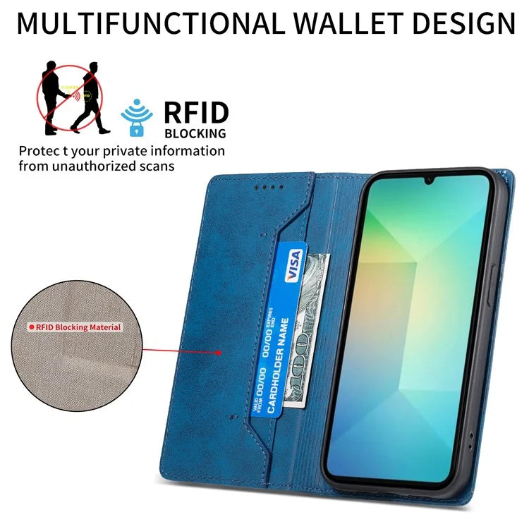 DF-05 For Samsung Galaxy A06 Wallet Case RFID Blocking PU Leather Phone Cover