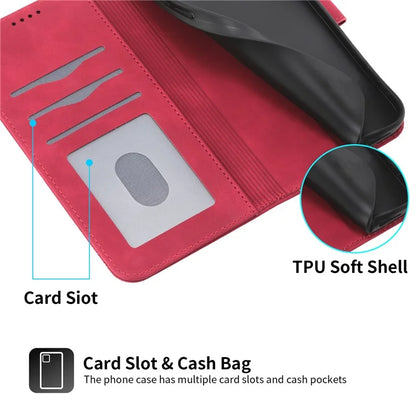 DIERFENG DF-03 For Samsung Galaxy A06 Leather Case Lines Imprint Wallet Phone Cover