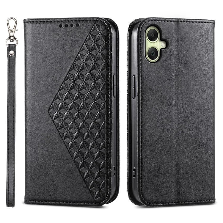For Samsung Galaxy A06 Case Calf Texture PU Leather Phone Cover with Wallet