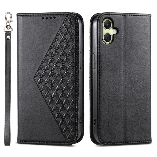 For Samsung Galaxy A06 Case Calf Texture PU Leather Phone Cover with Wallet