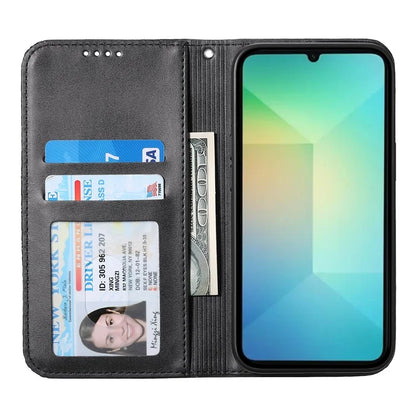 For Samsung Galaxy A06 Case Calf Texture PU Leather Phone Cover with Wallet