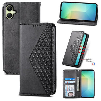 For Samsung Galaxy A06 Case Calf Texture PU Leather Phone Cover with Wallet