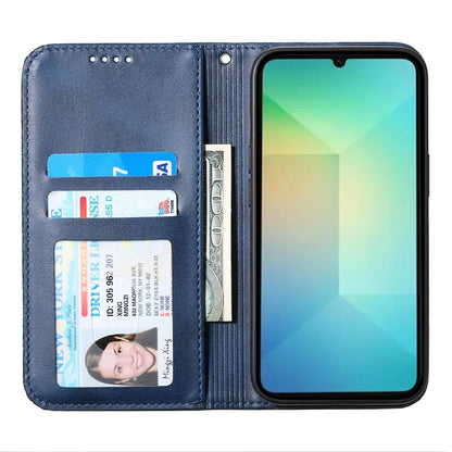 For Samsung Galaxy A06 Case Calf Texture PU Leather Phone Cover with Wallet
