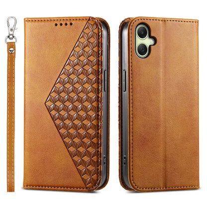 For Samsung Galaxy A06 Case Calf Texture PU Leather Phone Cover with Wallet
