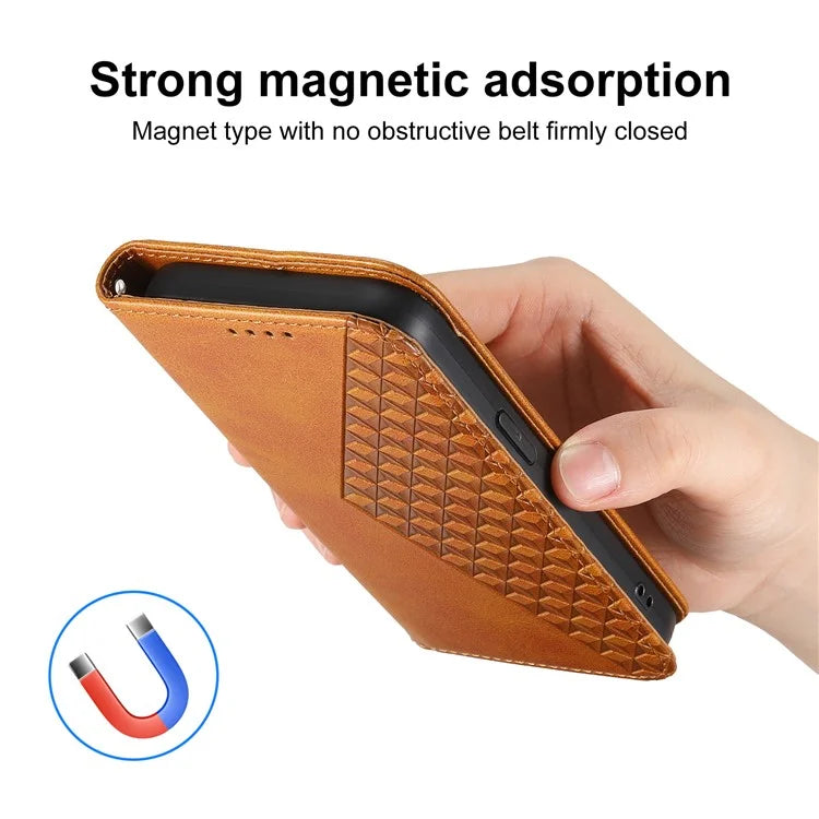 For Samsung Galaxy A06 Case Calf Texture PU Leather Phone Cover with Wallet