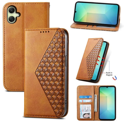 For Samsung Galaxy A06 Case Calf Texture PU Leather Phone Cover with Wallet